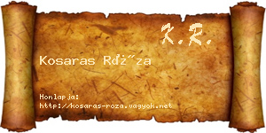 Kosaras Róza névjegykártya